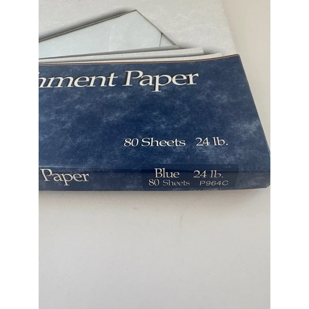Southworth Blue Parchment Paper Opened 51 Sheets‎ & 1 Envelopes 24  lb P964C